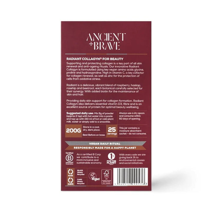 Radiant Collagyn For Beauty Packaging backside