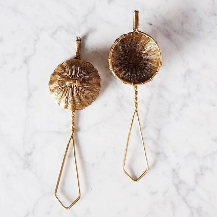 Anima Mundi Woven Brass: Small Tea Strainer - from bottom