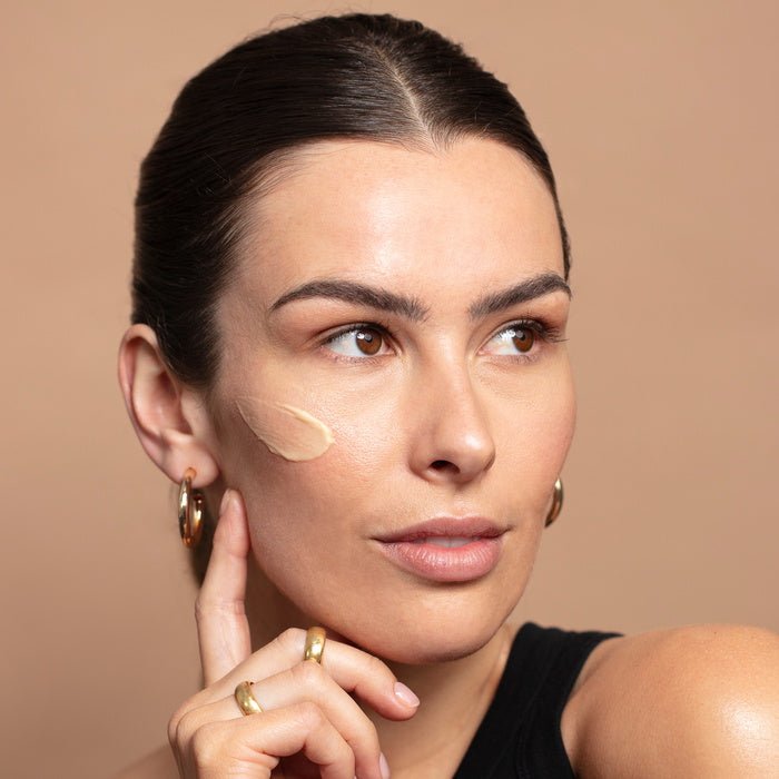 Antipodes Diem Vitamin C Pigment-Correcting Water Cream Swatch on Face