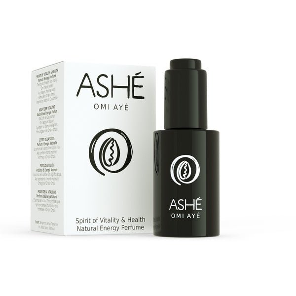 Ashé Omi Ayé perfume oil and packaging