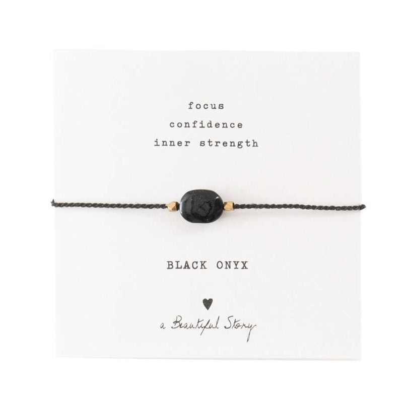 Gemstone Card Black Onyx Black Bracelet