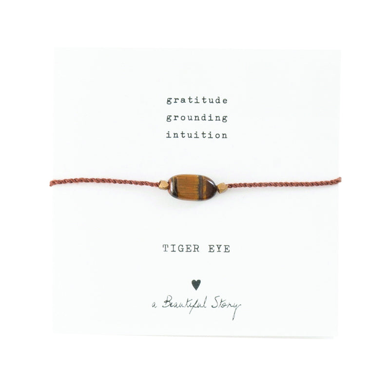 Bracelet en or œil de tigre avec carte de pierres précieuses