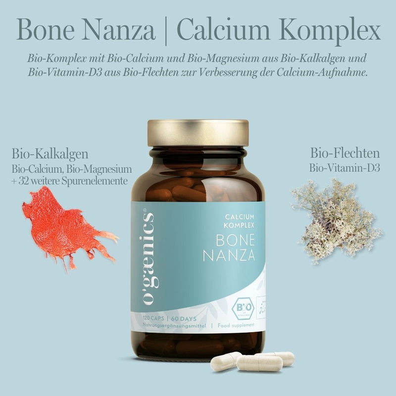 Ingredientes del complejo de calcio orgánico Bone Nanza