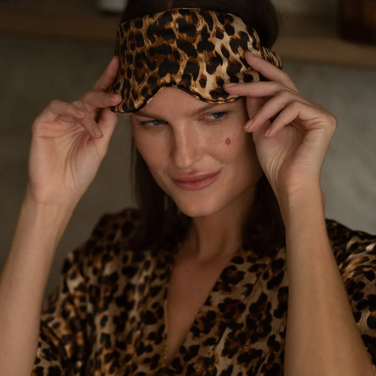 Silk Eye Mask Leopard