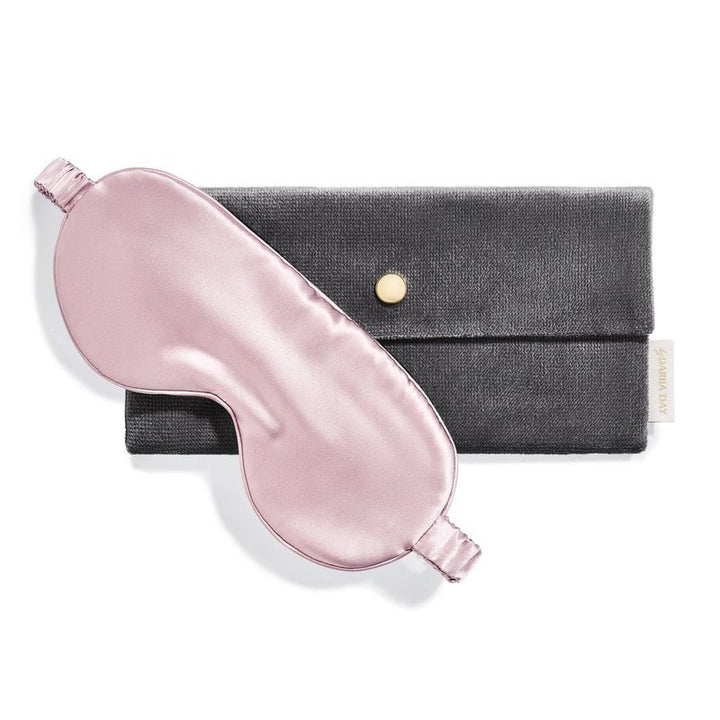 Silk Eye Mask Silver Gray with case