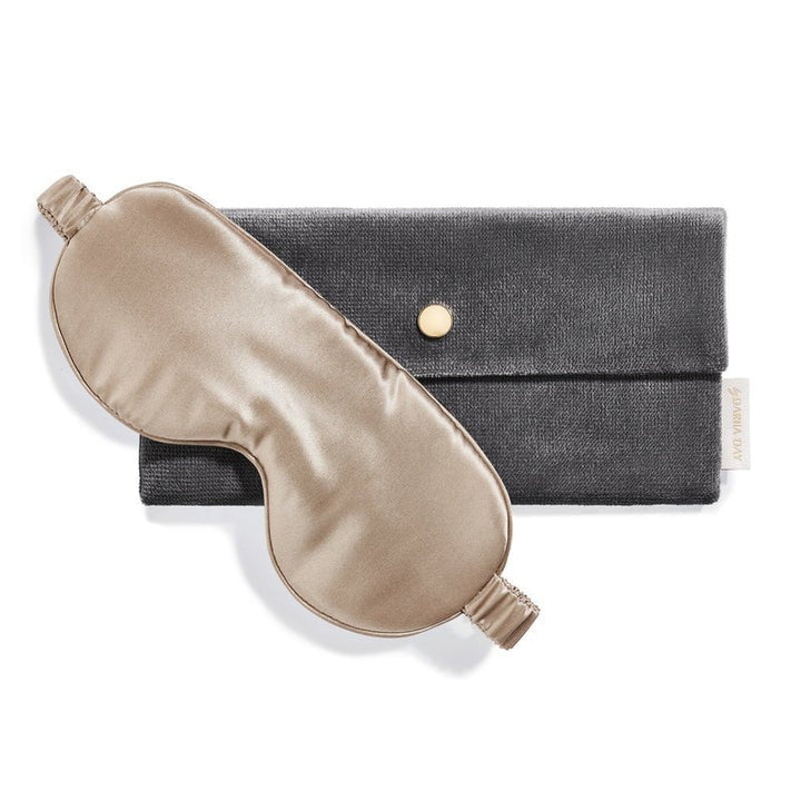 Silk Eye Mask French Beige with case
