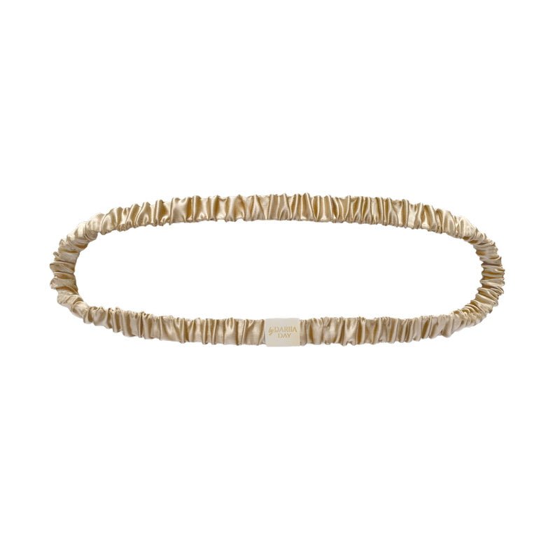 Diadema de Seda Beige Francés