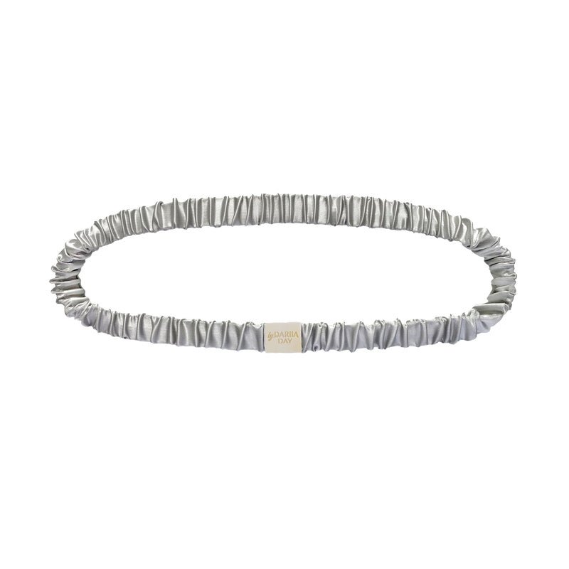 Diadema de Seda Gris Plata