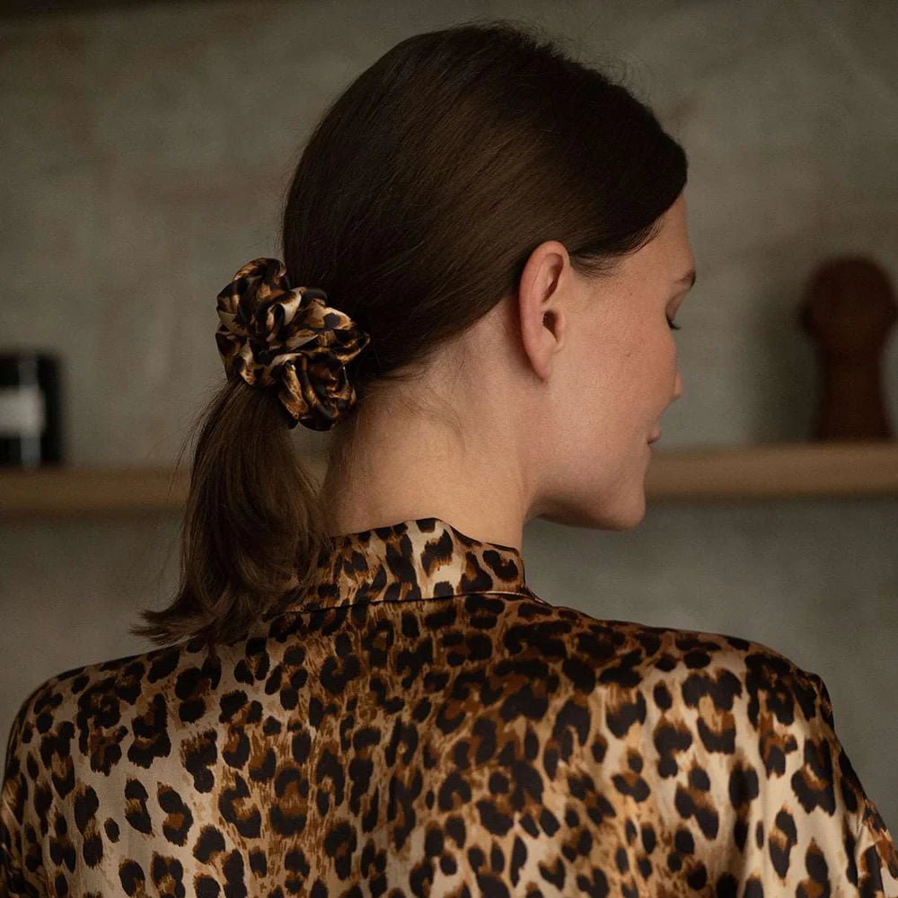 Silk Scrunchie Leopard - Blanda Beauty