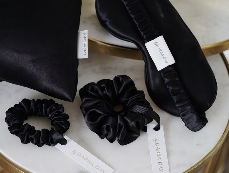 Silk Scrunchie Midnight Black Kollektion