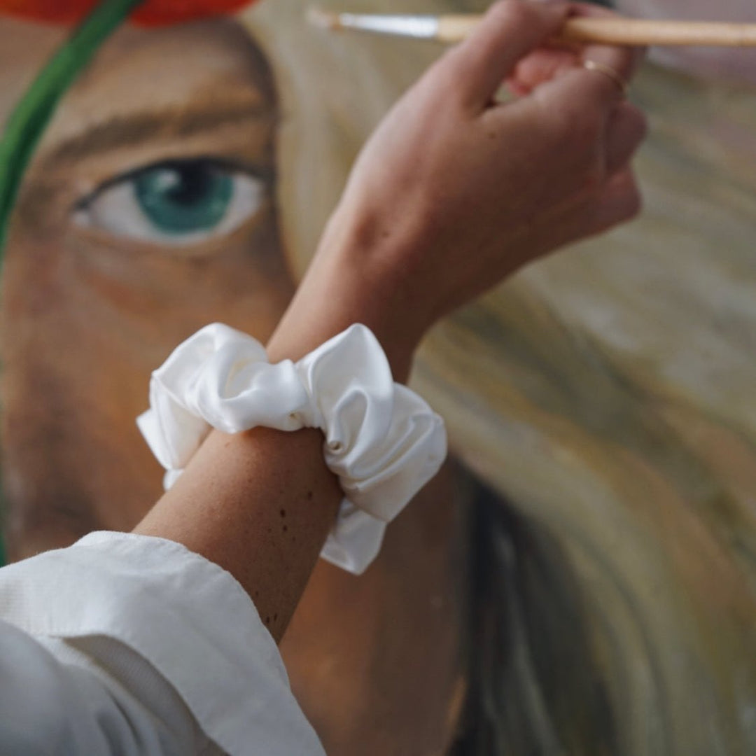 Silk Scrunchie Set - 3 x Größe M - Blanda Beauty