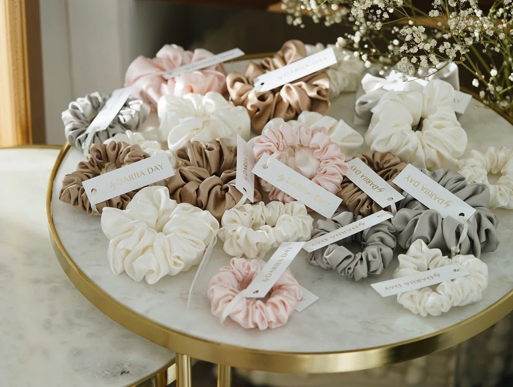 Silk Scrunchie Set - 3 x Größe M - Blanda Beauty