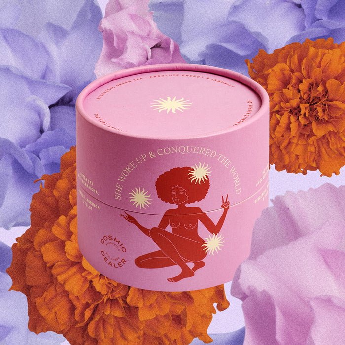Té de hierbas ayurvédica - Ella despertó y conquistó el mundo - con flores