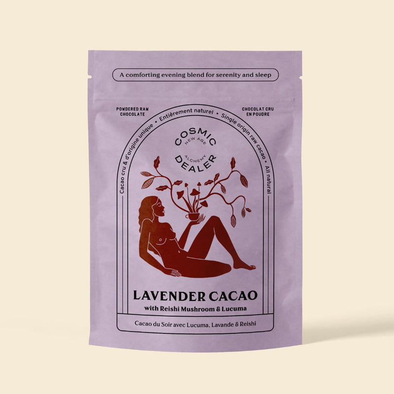 Cosmic Dealer Notte di cacao e lavanda | Sonno tranquillo con sfondo