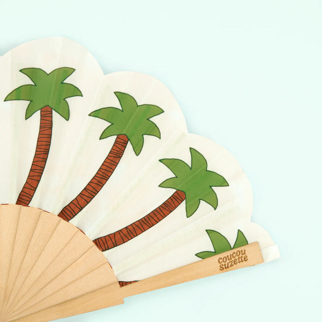 Palm Tree Hand Fan von Coucou Suzette - geöffnet