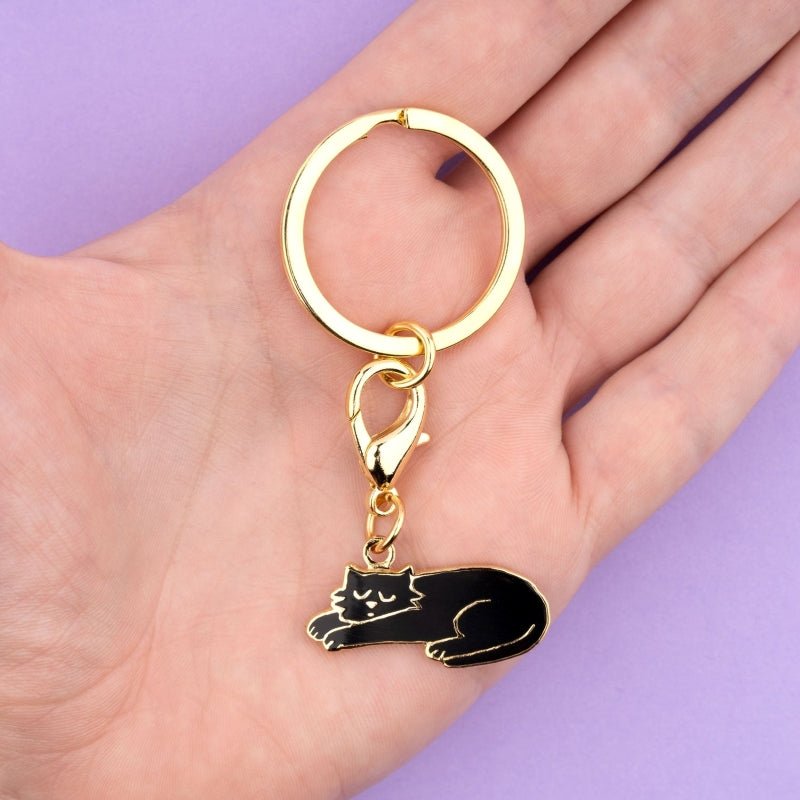 Coucou Suzette Black Cat Key Ring / Pet Tag - Hand Model