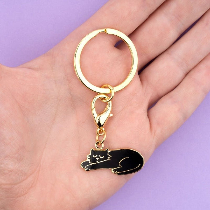Coucou Suzette Black Cat Key Ring / Pet Tag - Hand Model