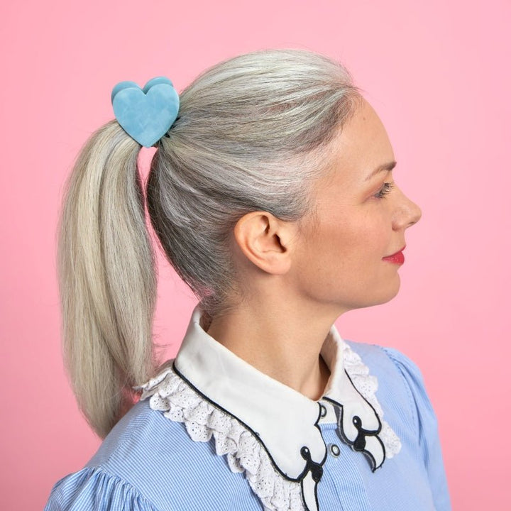 Artiglio per capelli Coucou Suzette Blue Heart - Modello Treccia