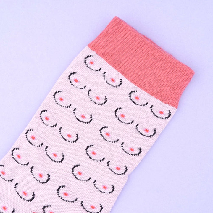 Coucou Suzette Boobs Socks White - Details hem