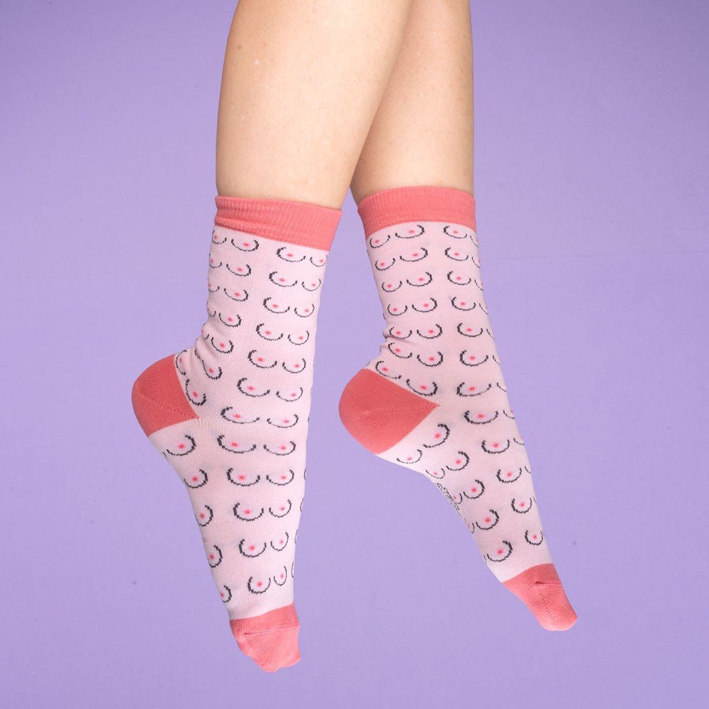 Coucou Suzette Boobs Socks White - wearing picture