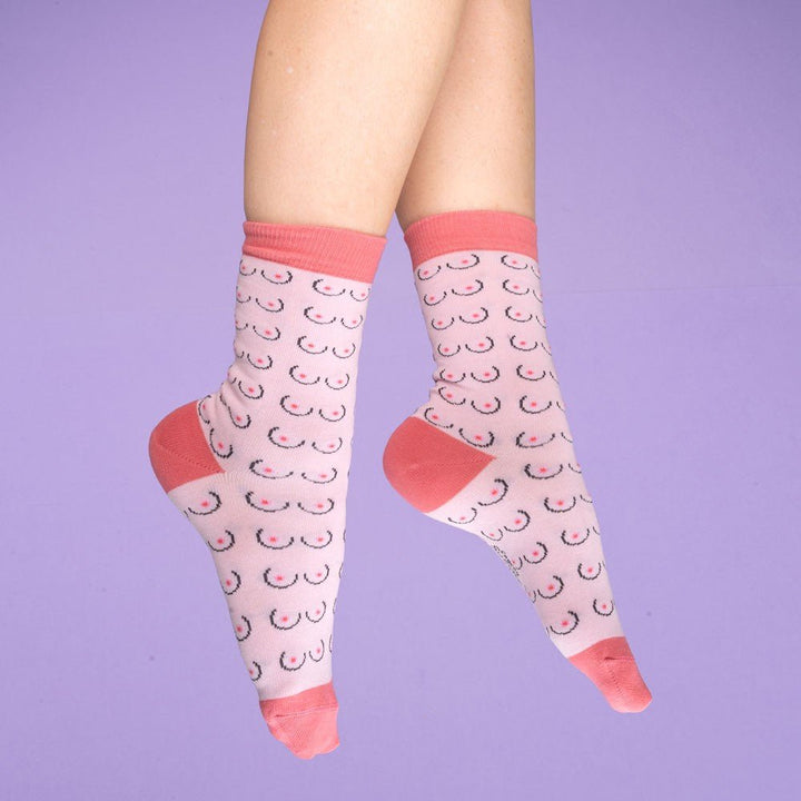 Coucou Suzette Boobs Socks White - wearing picture
