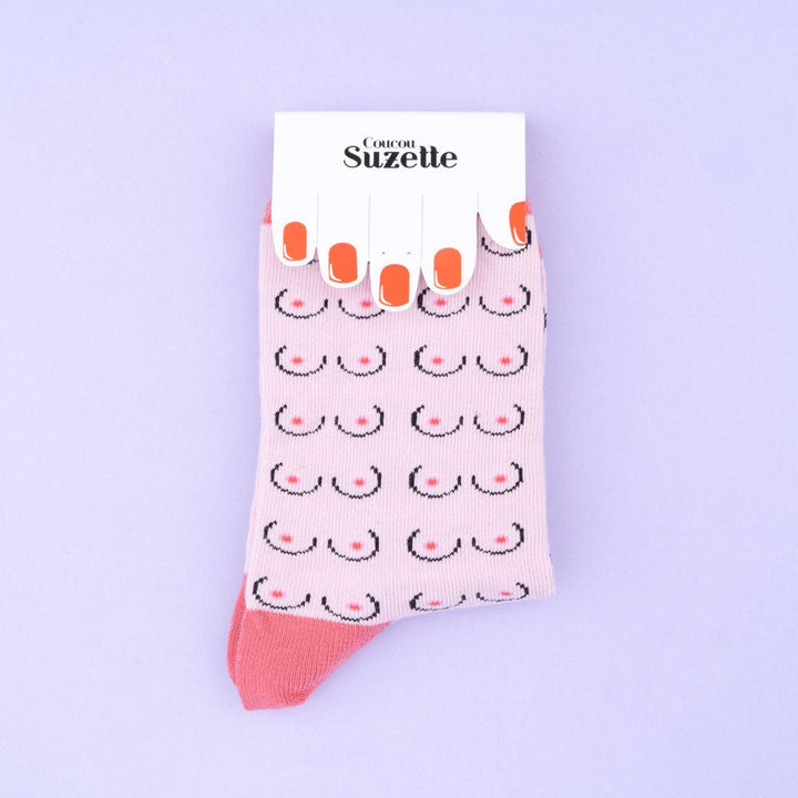 Coucou Suzette Boobs Socks White - Packaging