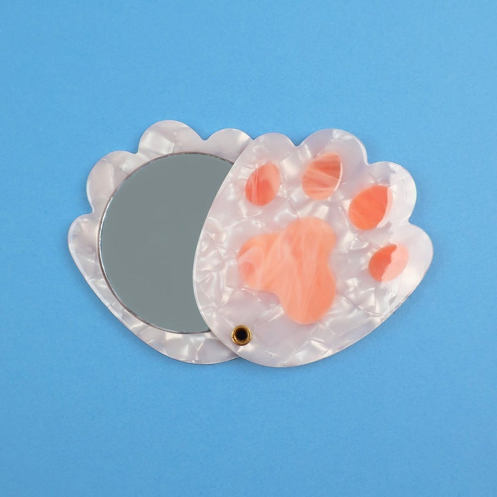 Coucou Suzette Cat Paw Mirror - Details blue background