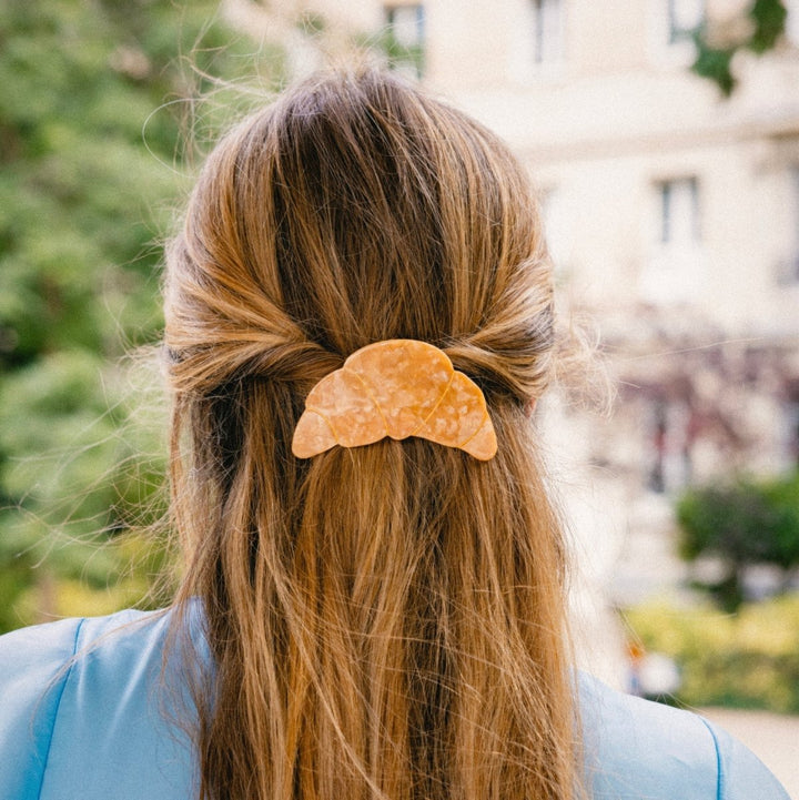 Coucou Suzette Croissant French Barrette - wearing picture Model Mood