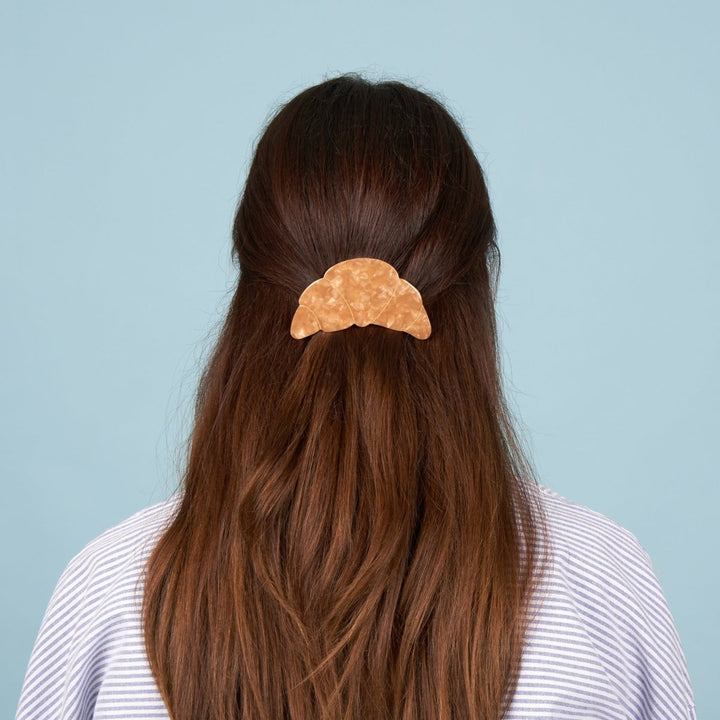 Coucou Suzette Croissant French Barrette - Model wearing picture