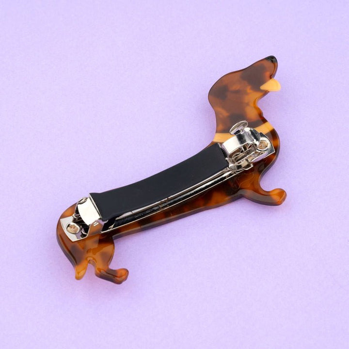 Dachshund French Barette Hair Clip - from below