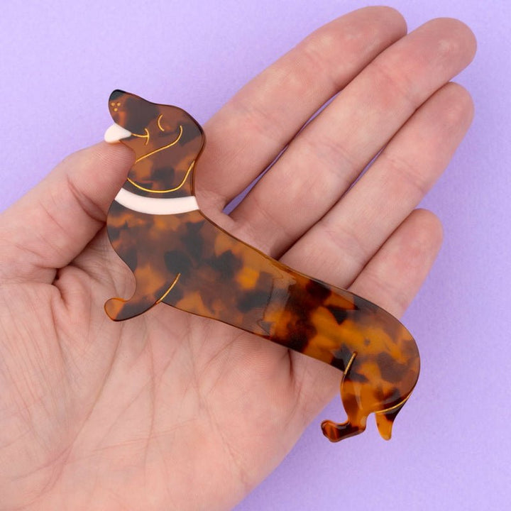 Dachshund French Barette Hair Clip - size