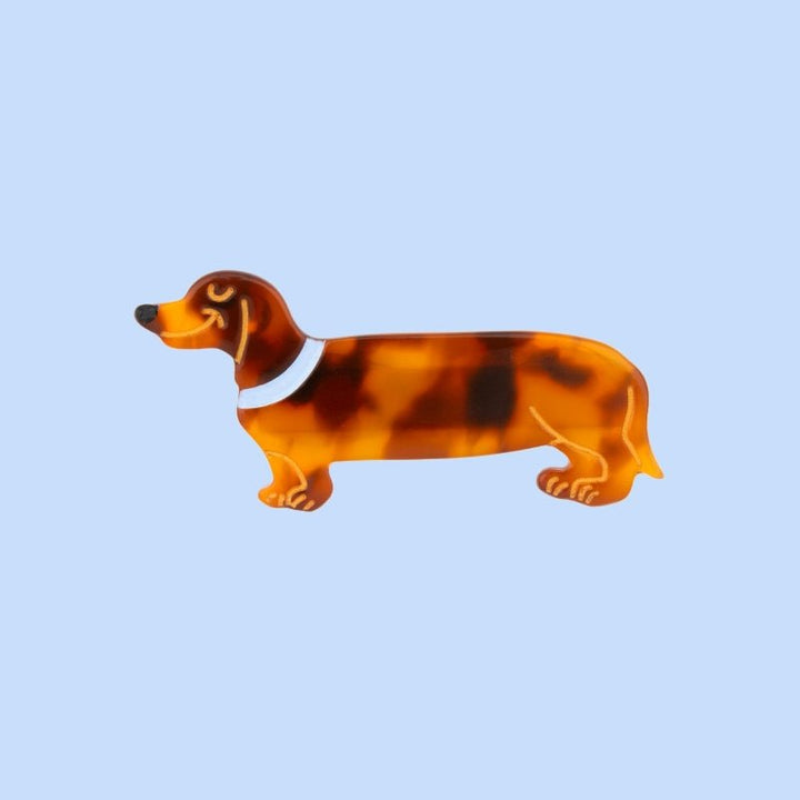 Coucou Suzette Dachshund Hair Clip - product image light blue background