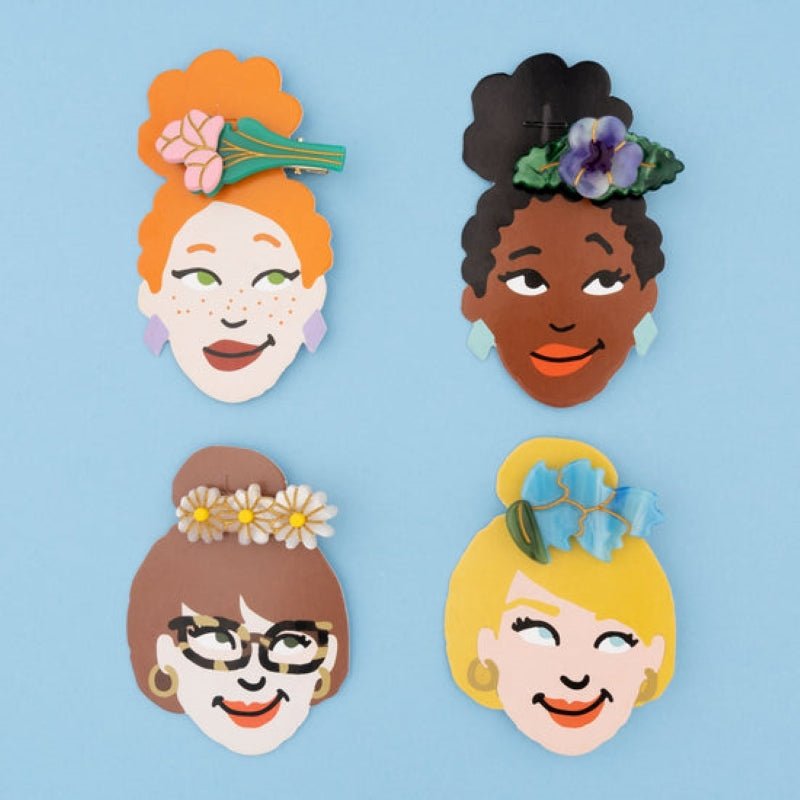 Coucou Suzette Daisies Hair Clip - Product Packaging all variants