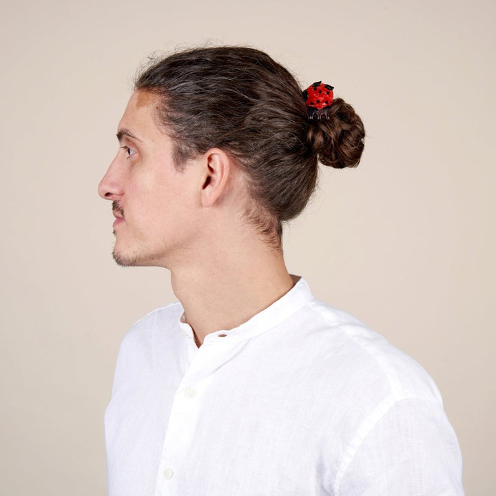 Coucou Suzette Ladybug Mini Hair Claw - Model wearing picture