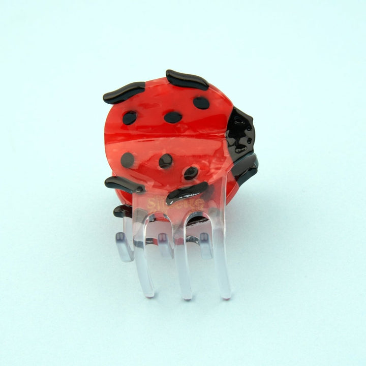 Coucou Suzette Ladybug Mini Hair Claw - product image light blue background
