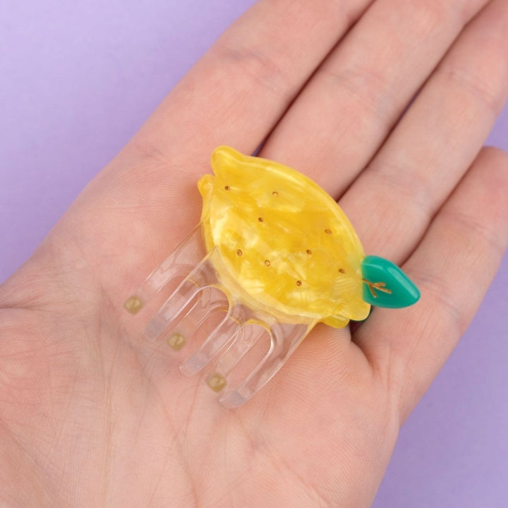 Coucou Suzette Lemon Mini Hair Claw - Hand Model Product Photo
