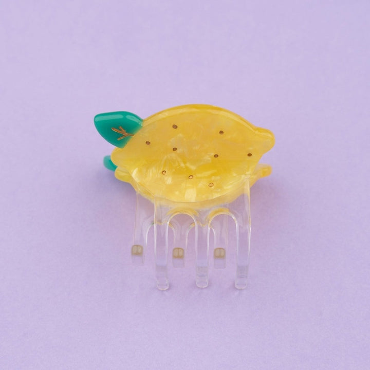 Coucou Suzette Lemon Mini Hair Claw - product photo purple background