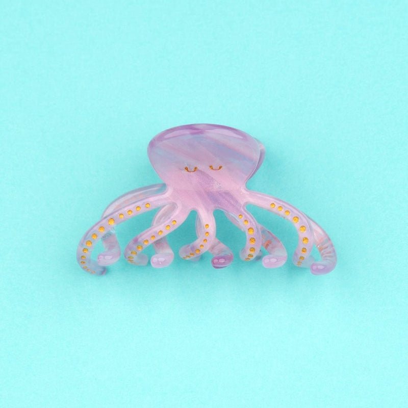 Mini pinza para el cabello Coucou Suzette Octopus - imagen del producto fondo turquesa