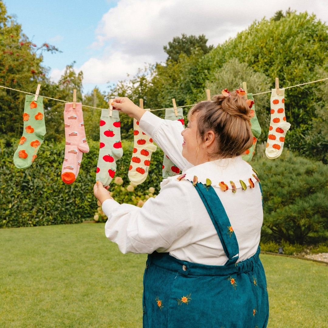 Coucou Suzette Squirrel Mini Hair Claw - Mood Model with Sock Collection