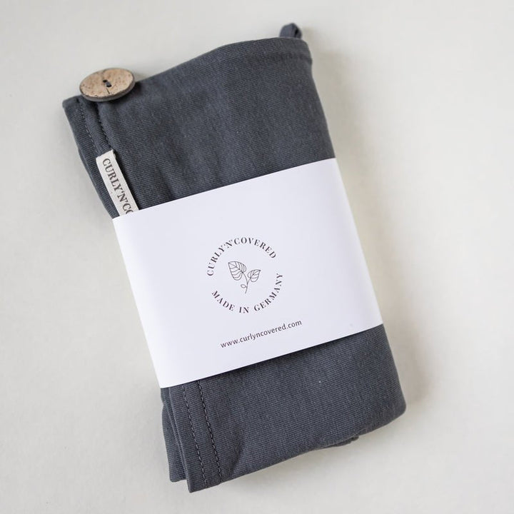 Bambus Turban Handtuch mit Knopf | Grau Mood
