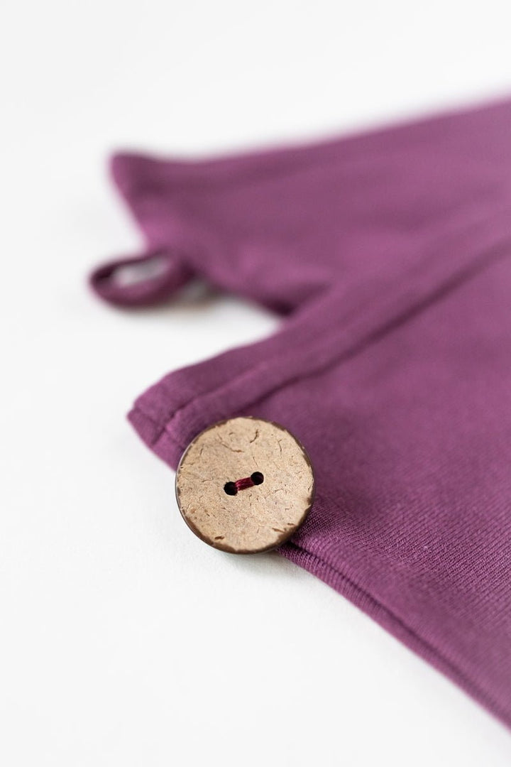 Bambus Turban Handtuch mit Knopf | Rot Close up