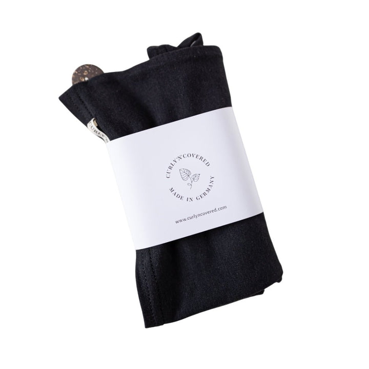 Bamboo Turban Towel with Button | Black