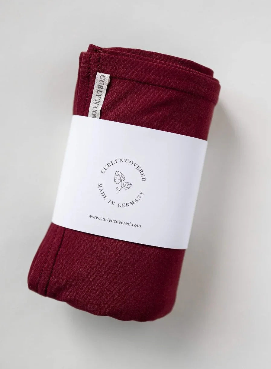 Bambus Haar Handtuch in Bordeaux für Plopping, Microplopping und weniger Frizz