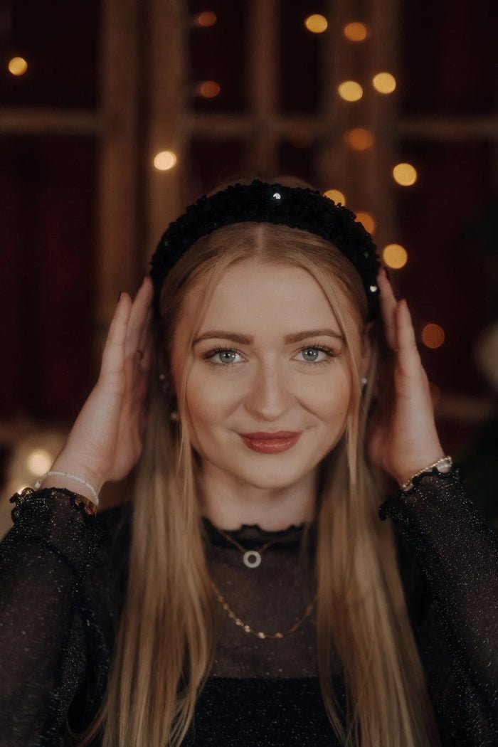 Headband Anne Sequins Black 2