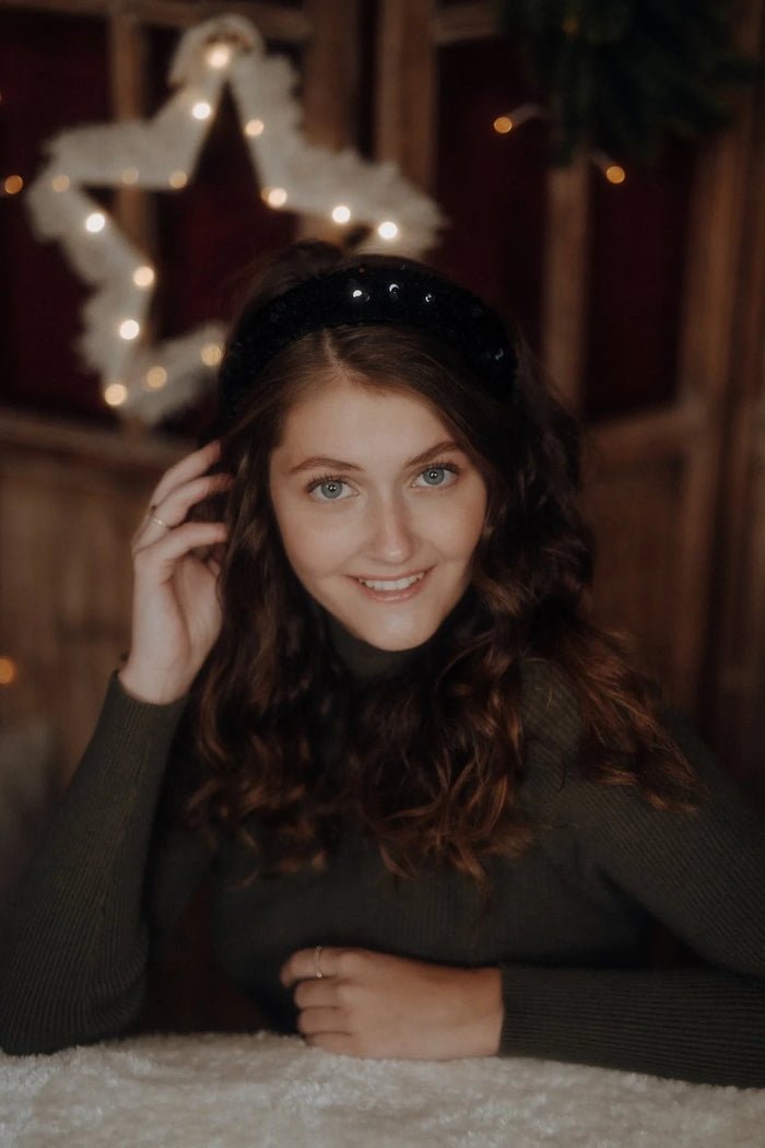 Headband Anne Sequins Black 4