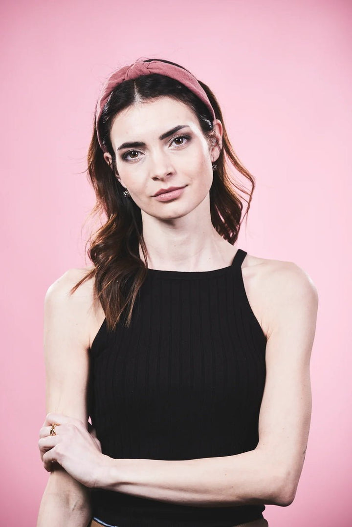 Haarreif Lily Altrosa Musselin Model 2