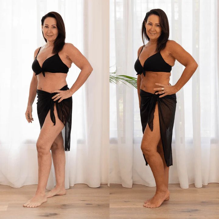 Cacao Tanning Mousse Before and After Body