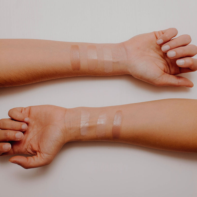 Alga Maris Tinted Sunscreen SPF 30 - Ivory, Beige and Gold Arm Swatches