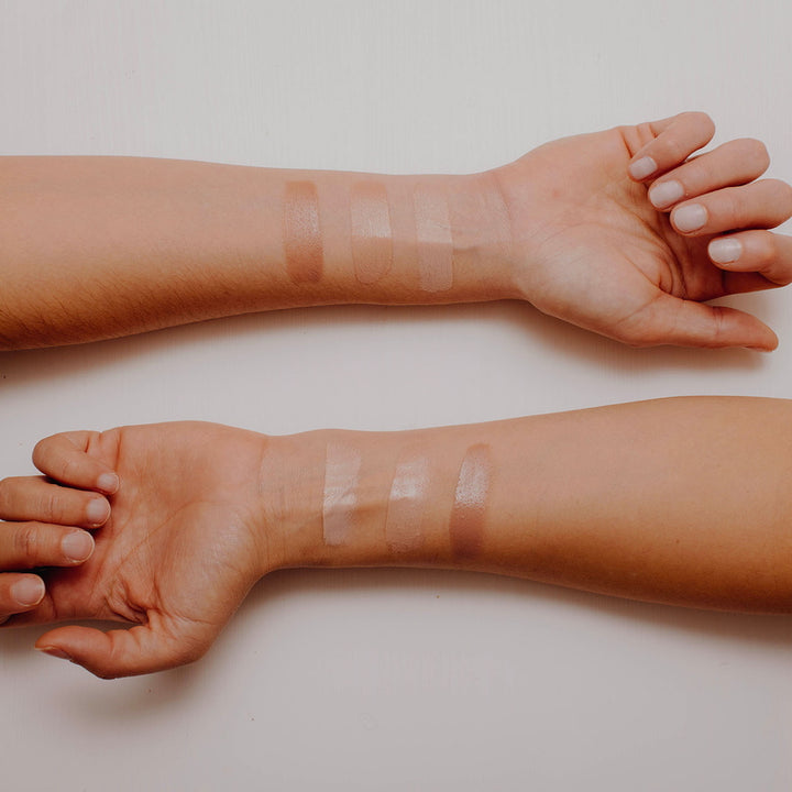 Alga Maris Tinted Sunscreen SPF 30 - Ivory, Beige and Gold Arm Swatches