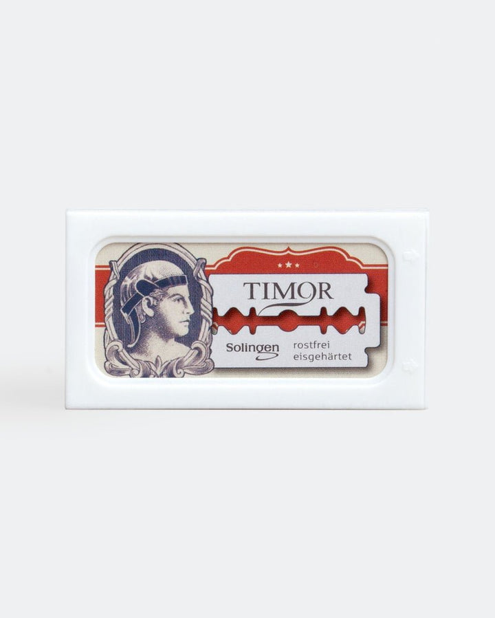Giesen & Forsthoff Timor® Safety Razor 1920 with long stainless steel handle - Timor Razor Blades Packaging